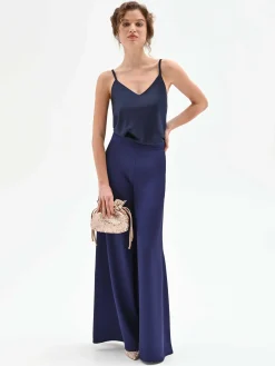 PANTALONE ATELIER A PALAZZO BLU INDACO
