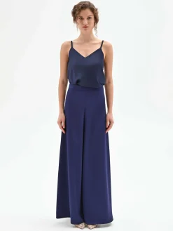 PANTALONE ATELIER A PALAZZO BLU INDACO