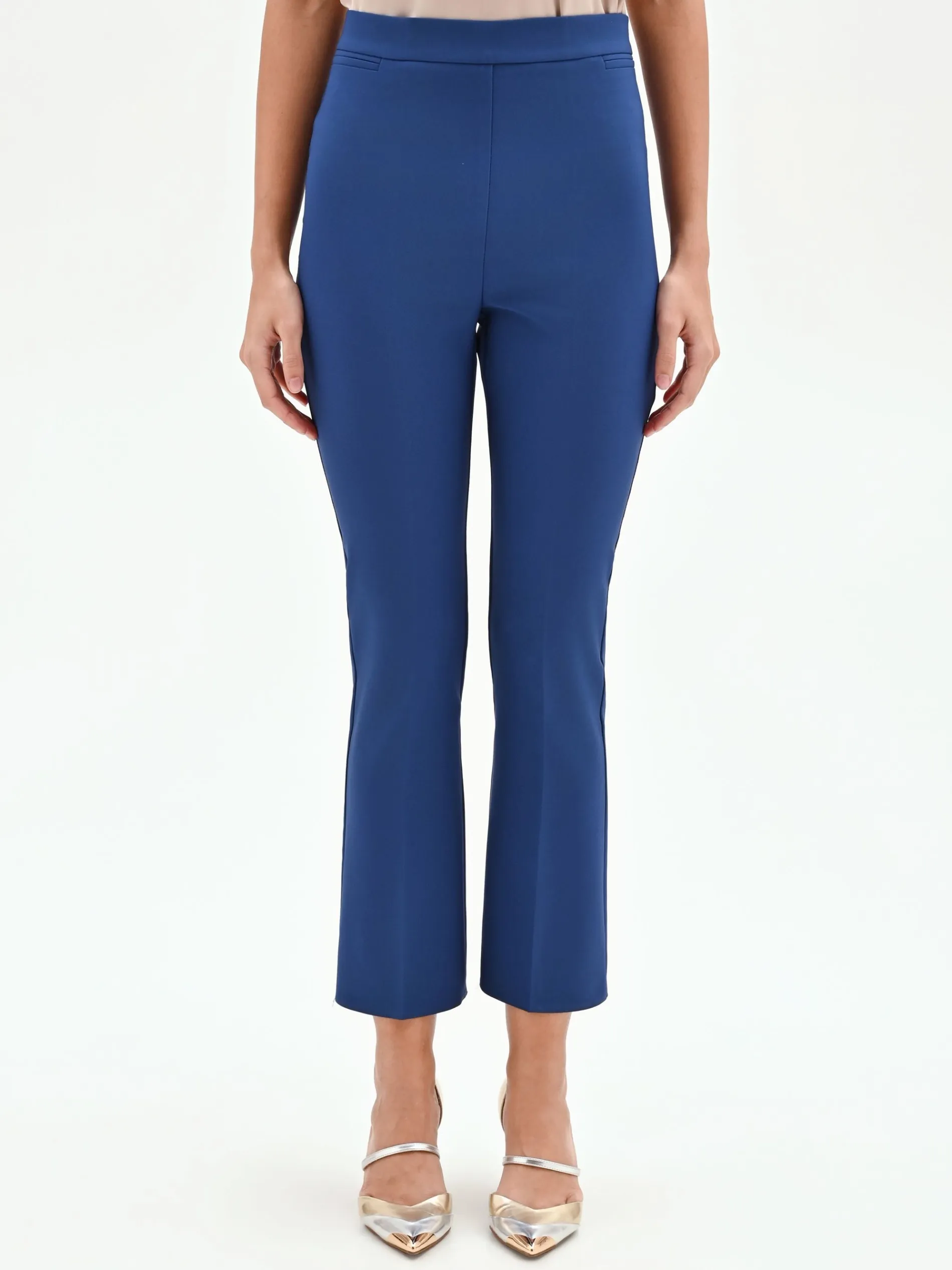 PANTALONE A TROMBETTA BLU BRILLANTE