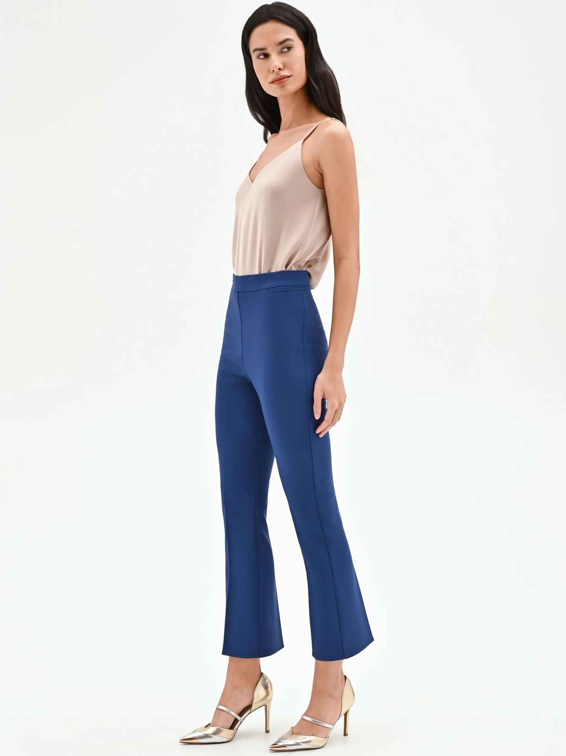 PANTALONE A TROMBETTA BLU BRILLANTE