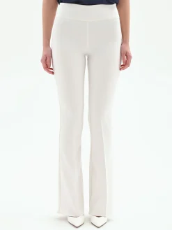 PANTALONE A ZAMPA BIANCO IN TESSUTO TECNICO