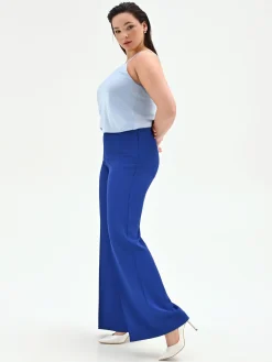 PANTALONE CURVY A PALAZZO BLU CINA DALLA LINEA FLUIDA IN CADI