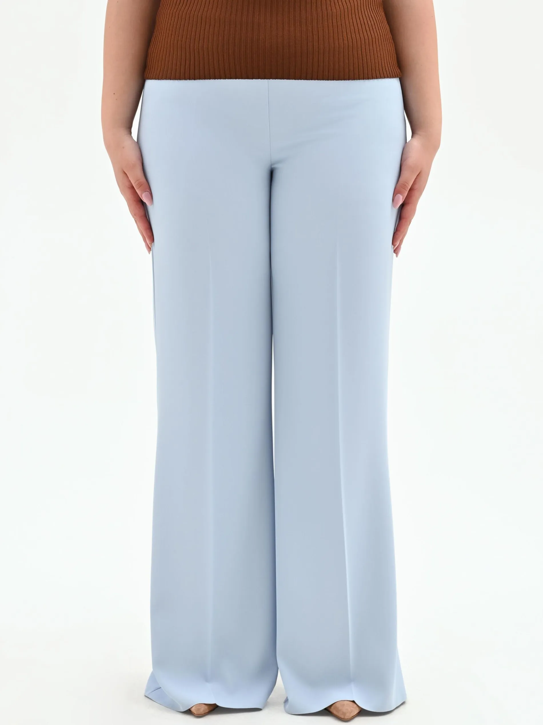 PANTALONE CURVY A PALAZZO CIELO AZZURRO