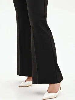 PANTALONE CURVY NERO A PALAZZO IN SCUBA CRÈPE