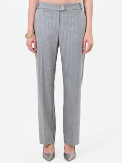 PANTALONE GESSATO GRIGIO CHIARO