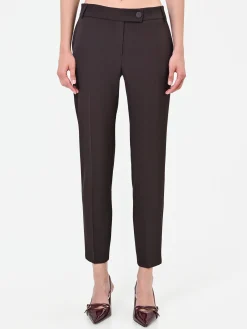 PANTALONE MARRONE MORO CON PIEGA STIRATA