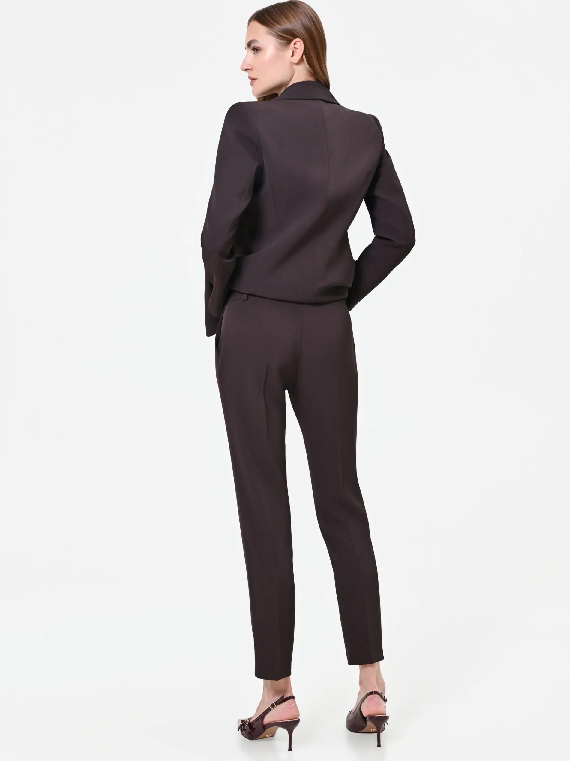 PANTALONE MARRONE MORO CON PIEGA STIRATA