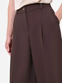 PANTALONE MARRONE TESTA DI MORO CON PINCES