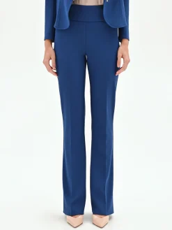 PANTALONE MID FLARED BLU BRILLANTE CON FASCIONE