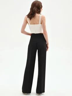 PANTALONE NERO A GAMBA LARGA