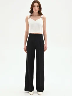 PANTALONE NERO A GAMBA LARGA