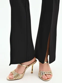 PANTALONE NERO FLARED CON SPACCO FRONTALE