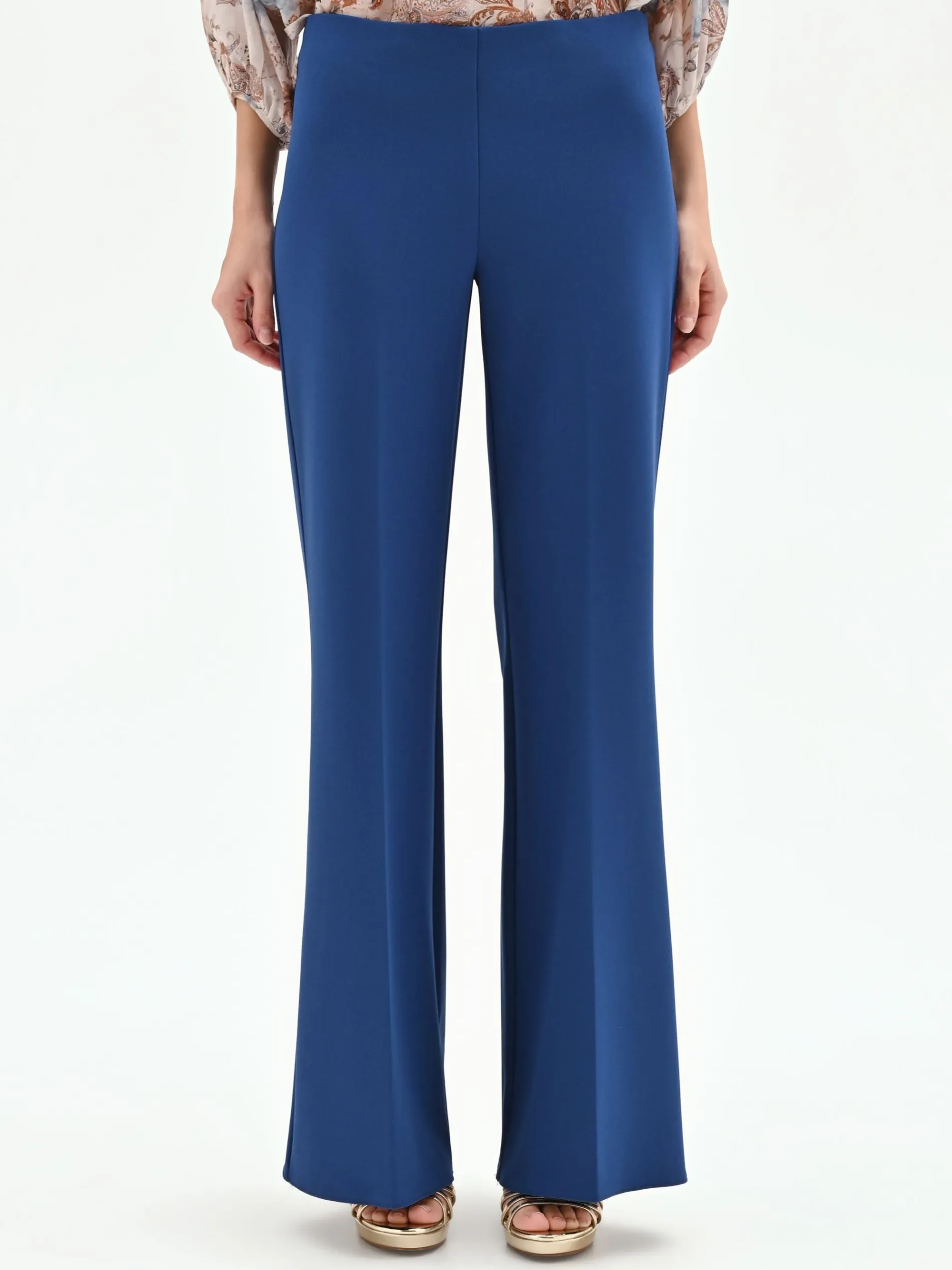 PANTALONE PALAZZO BLU BRILLANTE