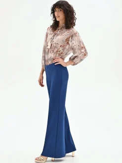 PANTALONE PALAZZO BLU BRILLANTE