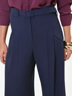 PANTALONE PALAZZO BLU NAVY