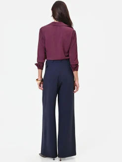 PANTALONE PALAZZO BLU NAVY