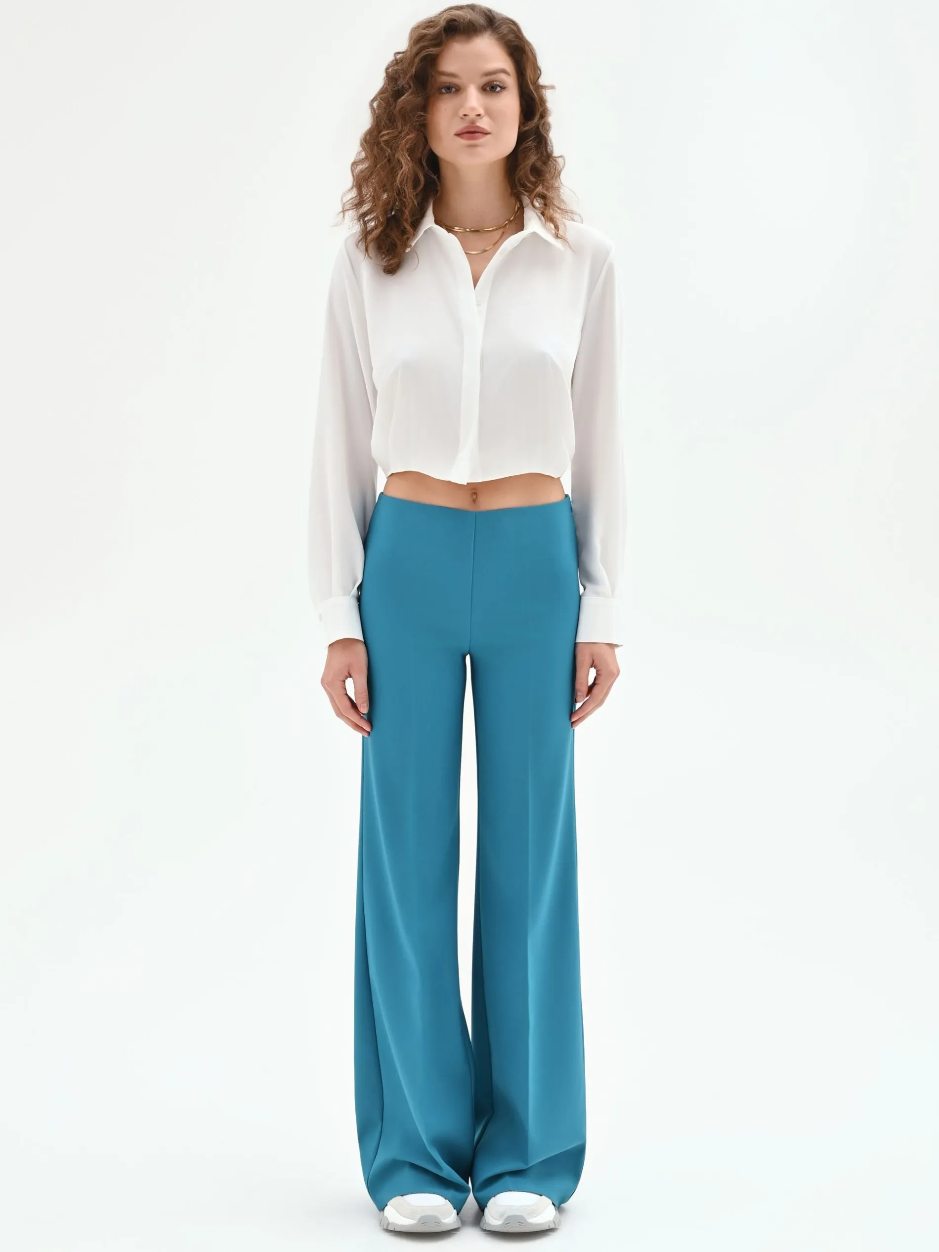 PANTALONE PALAZZO BLU OTTANIO