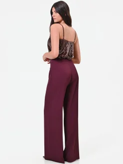 PANTALONE PALAZZO BORDEAUX