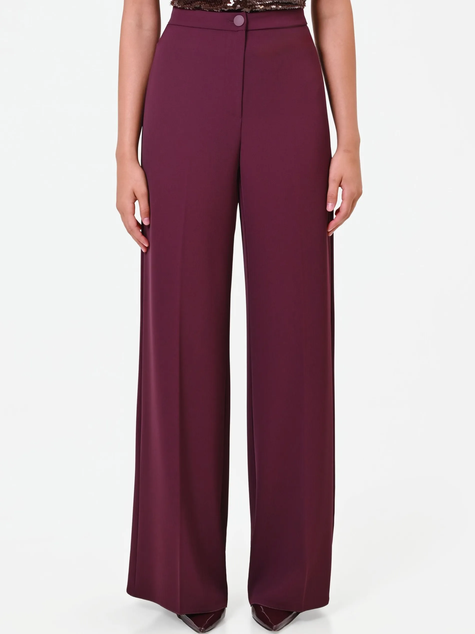 PANTALONE PALAZZO BORDEAUX