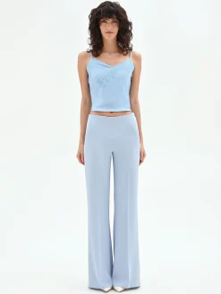 PANTALONE PALAZZO CIELO AZZURRO A VITA ALTA