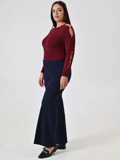 PANTALONE PALAZZO CURVY BLU