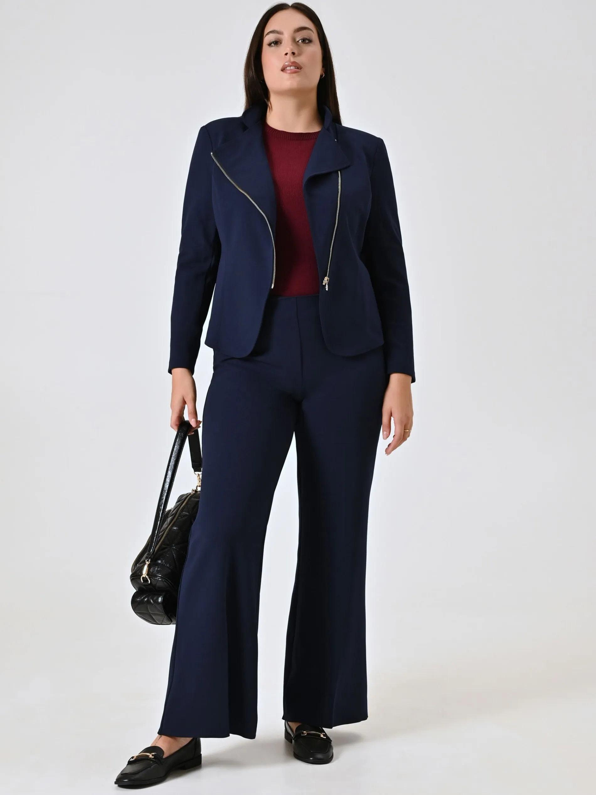 PANTALONE PALAZZO CURVY BLU