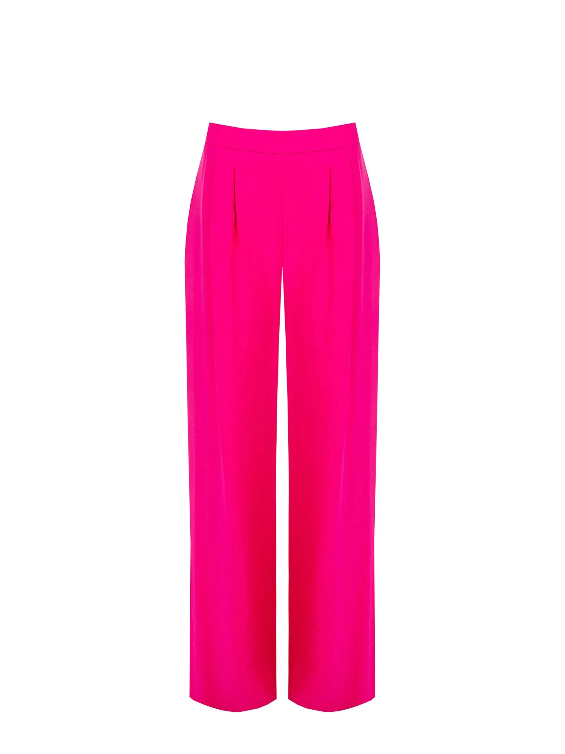 PANTALONE PALAZZO FUCSIA A VITA ALTA IN POLIVISCOSA