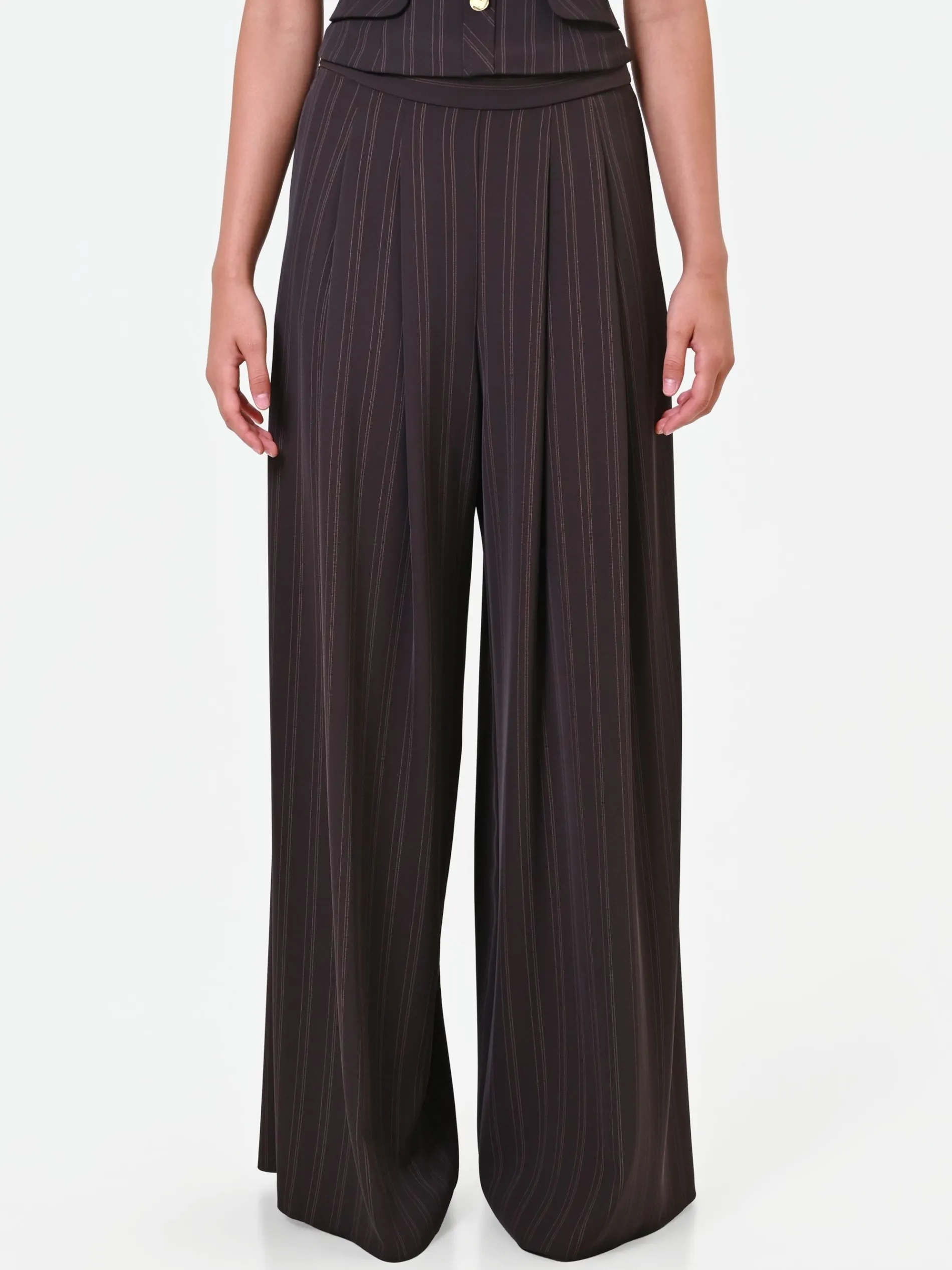 PANTALONE PALAZZO GESSATO TESTA DI MORO