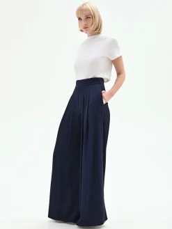 PANTALONE PALAZZO IN CADI BLU