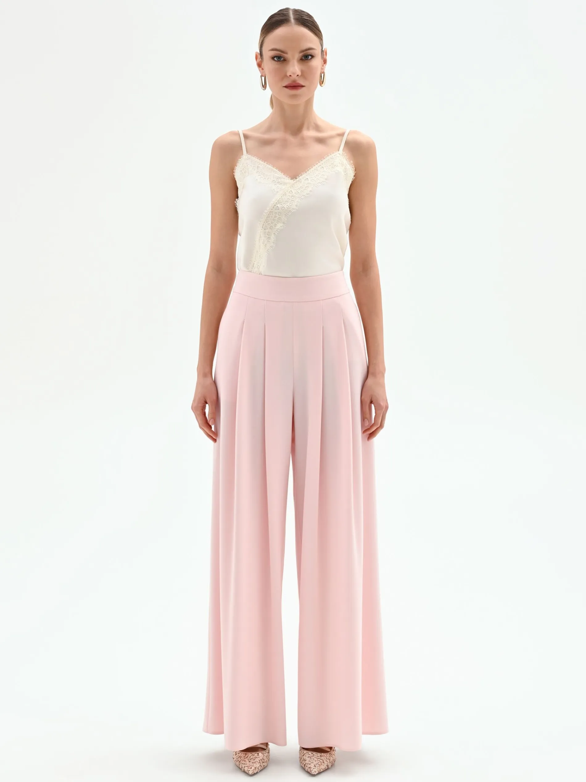 PANTALONE PALAZZO ROSA PASTELLO