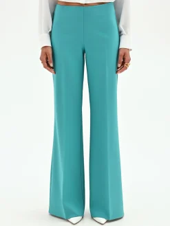 PANTALONE PALAZZO TURCHESE A VITA ALTA