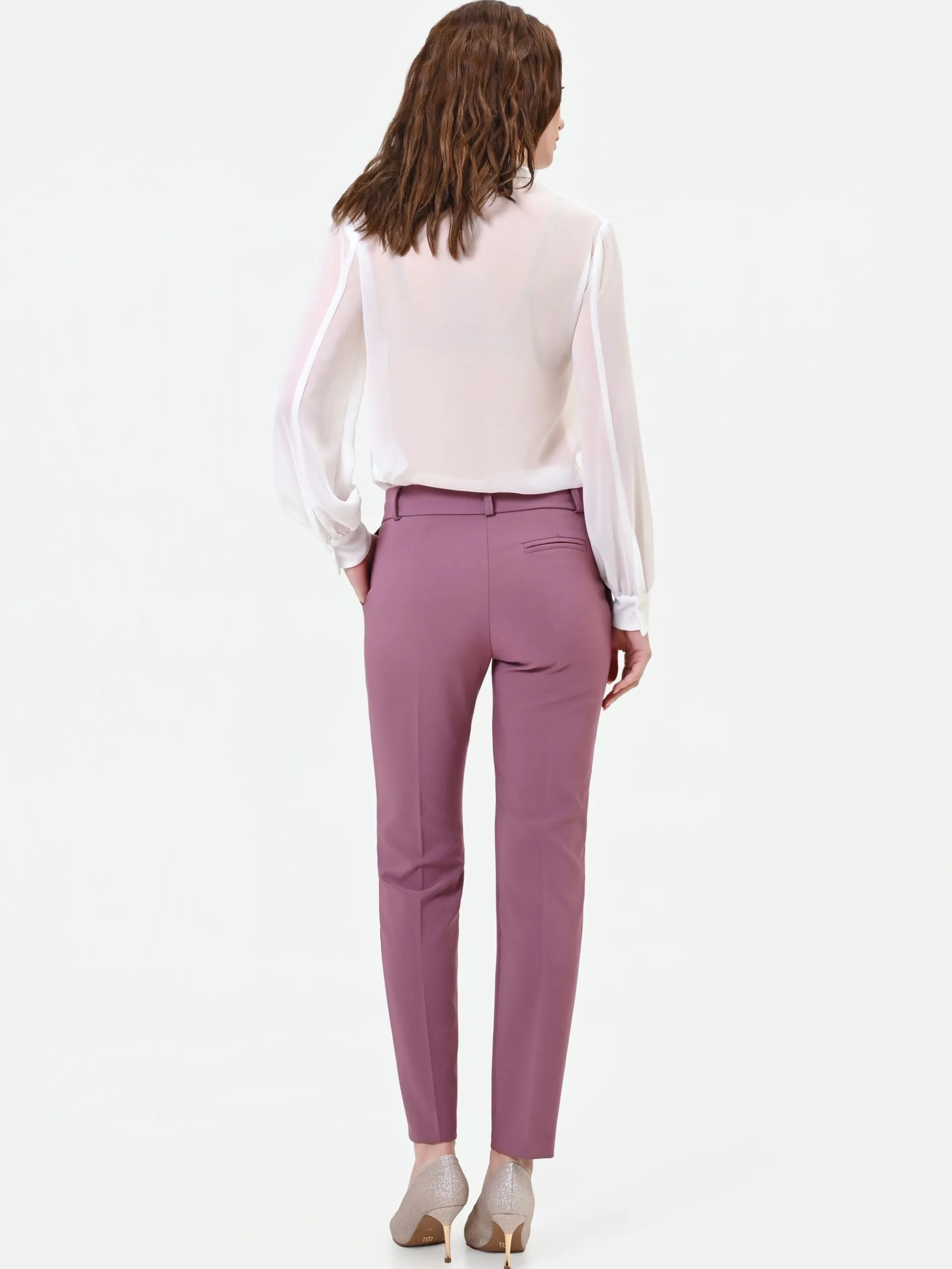 PANTALONE ROSA ANTICO A SIGARETTA