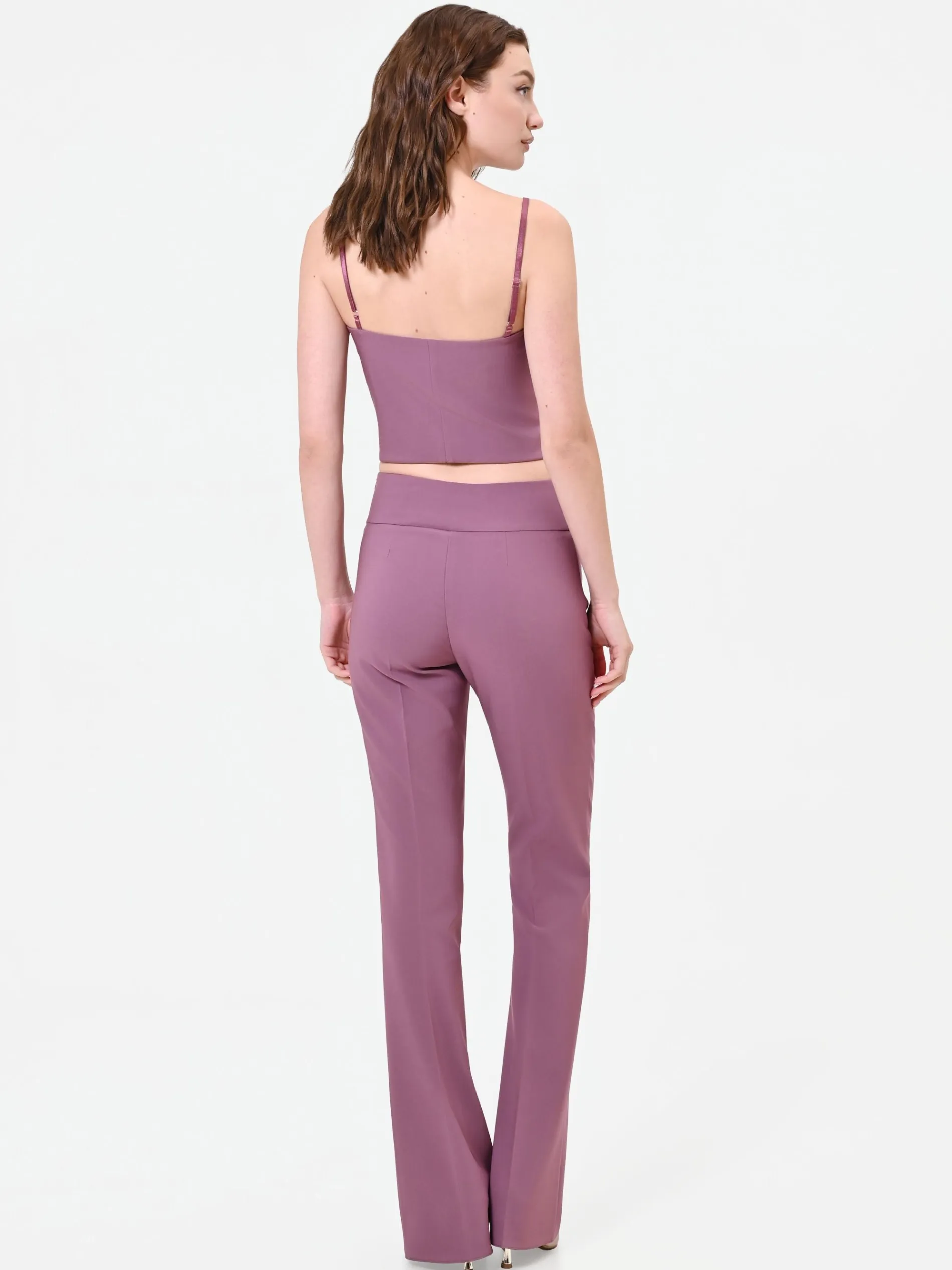 PANTALONE ROSA ANTICO A VITA ALTA