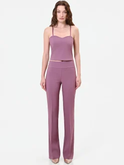 PANTALONE ROSA ANTICO A VITA ALTA