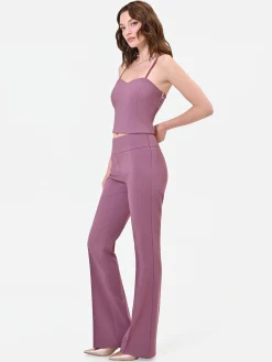 PANTALONE ROSA ANTICO A VITA ALTA