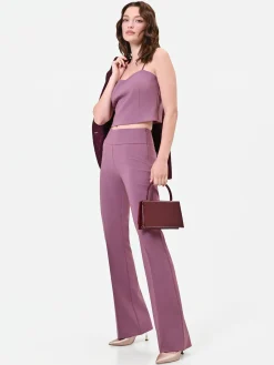 PANTALONE ROSA ANTICO A VITA ALTA