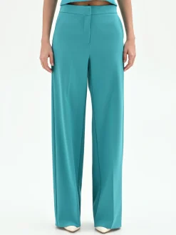 PANTALONE STUDIO A PALAZZO VERDE SMERALDO