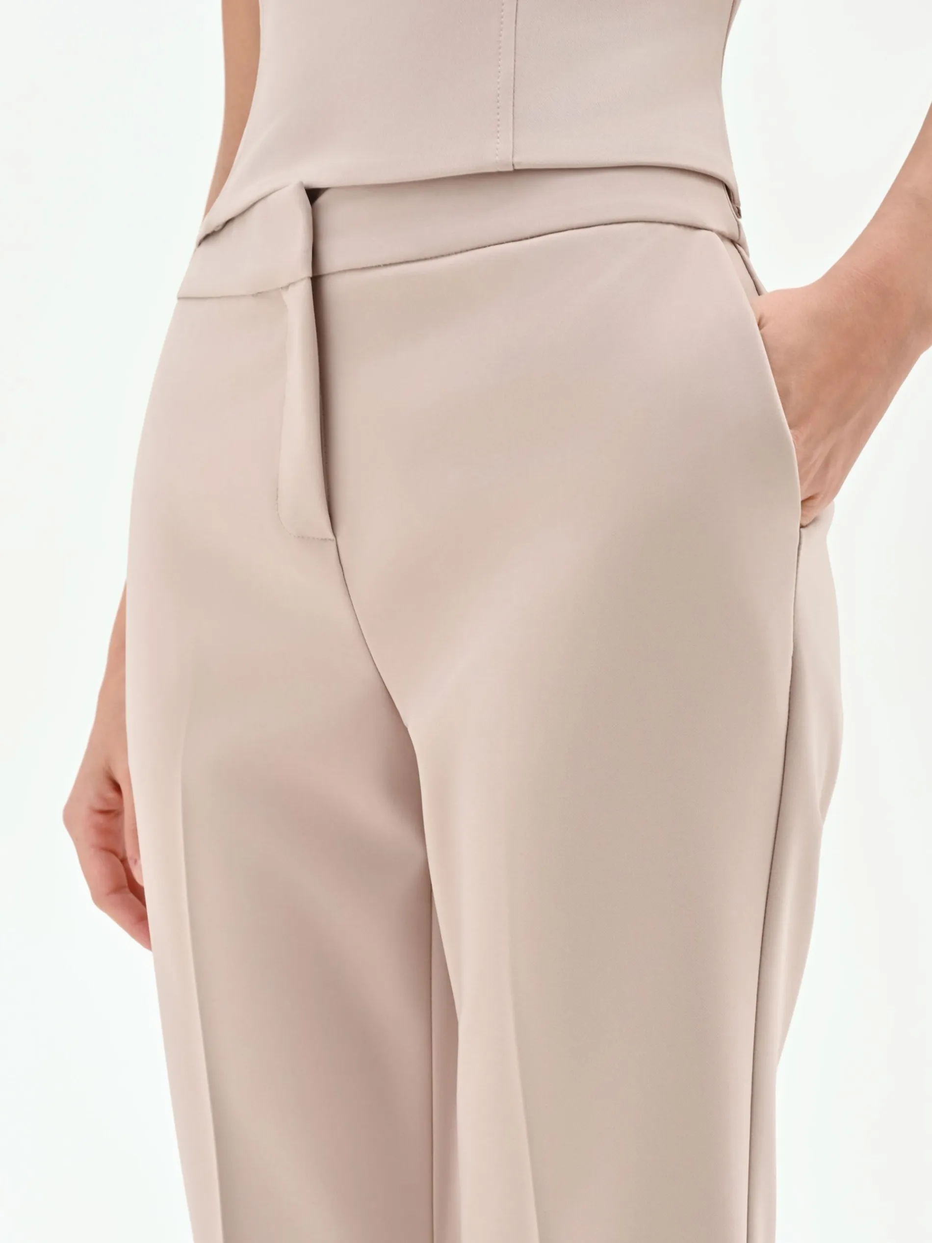 PANTALONE STUDIO TORTORA BEIGE MID FLARED