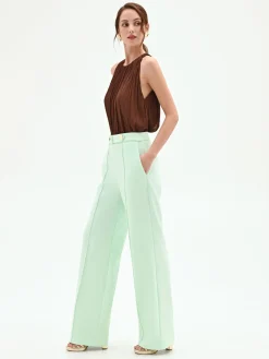 PANTALONE VERDE MENTA A GAMBA DRITTA