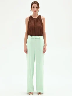 PANTALONE VERDE MENTA A GAMBA DRITTA