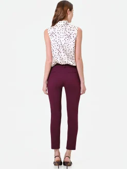 PANTALONI A SIGARETTA BORDEAUX ROSSO DALLA LINEA ESSENZIALE