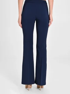 PANTALONI A ZAMPA BLU IN TESSUTO TECNICO
