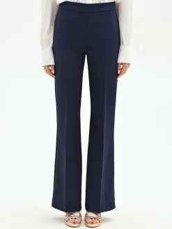 PANTALONI A ZAMPA BLU IN TESSUTO TECNICO