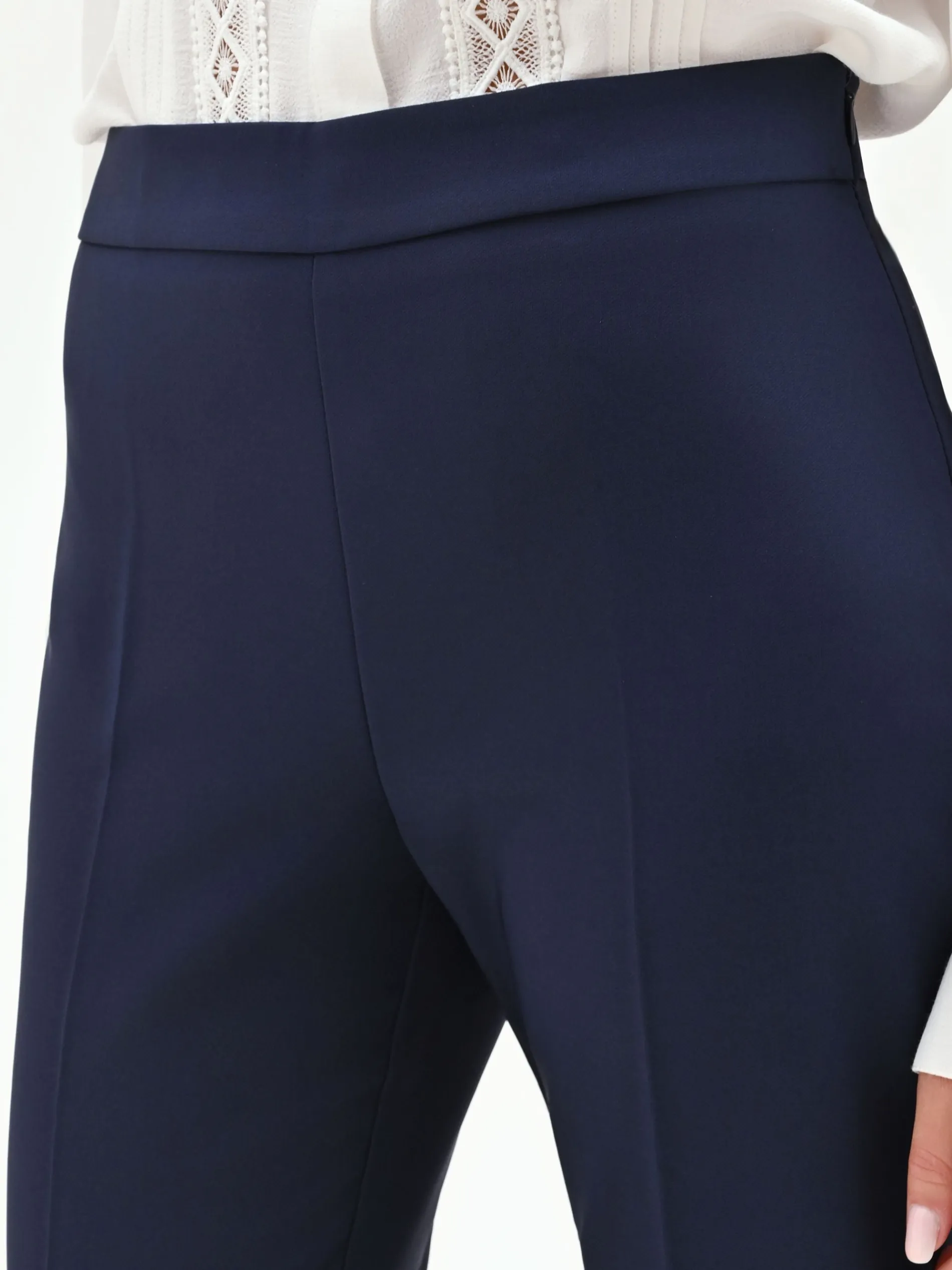 PANTALONI A ZAMPA BLU IN TESSUTO TECNICO