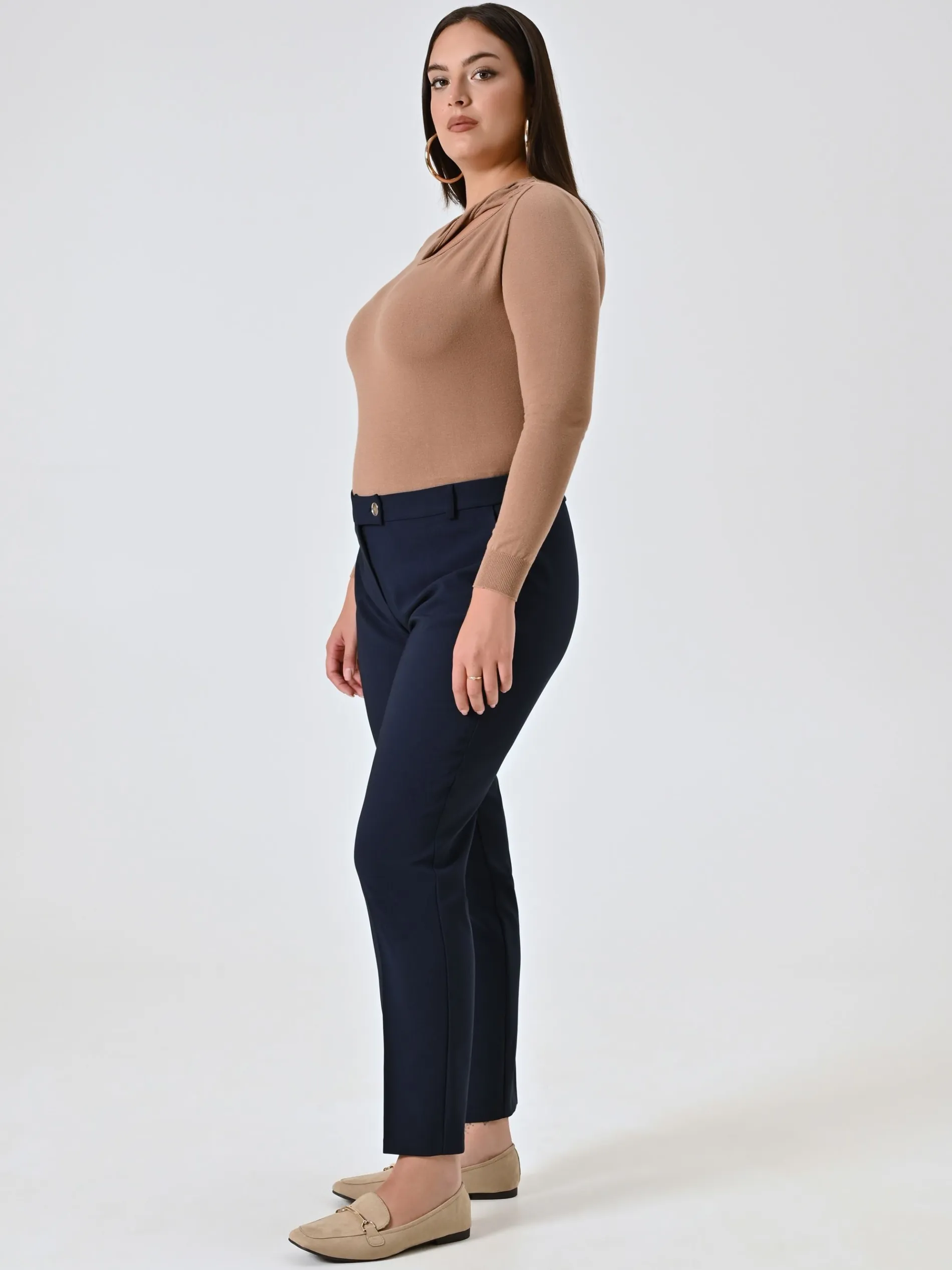 PANTALONI CURVY STRAIGHT BLU