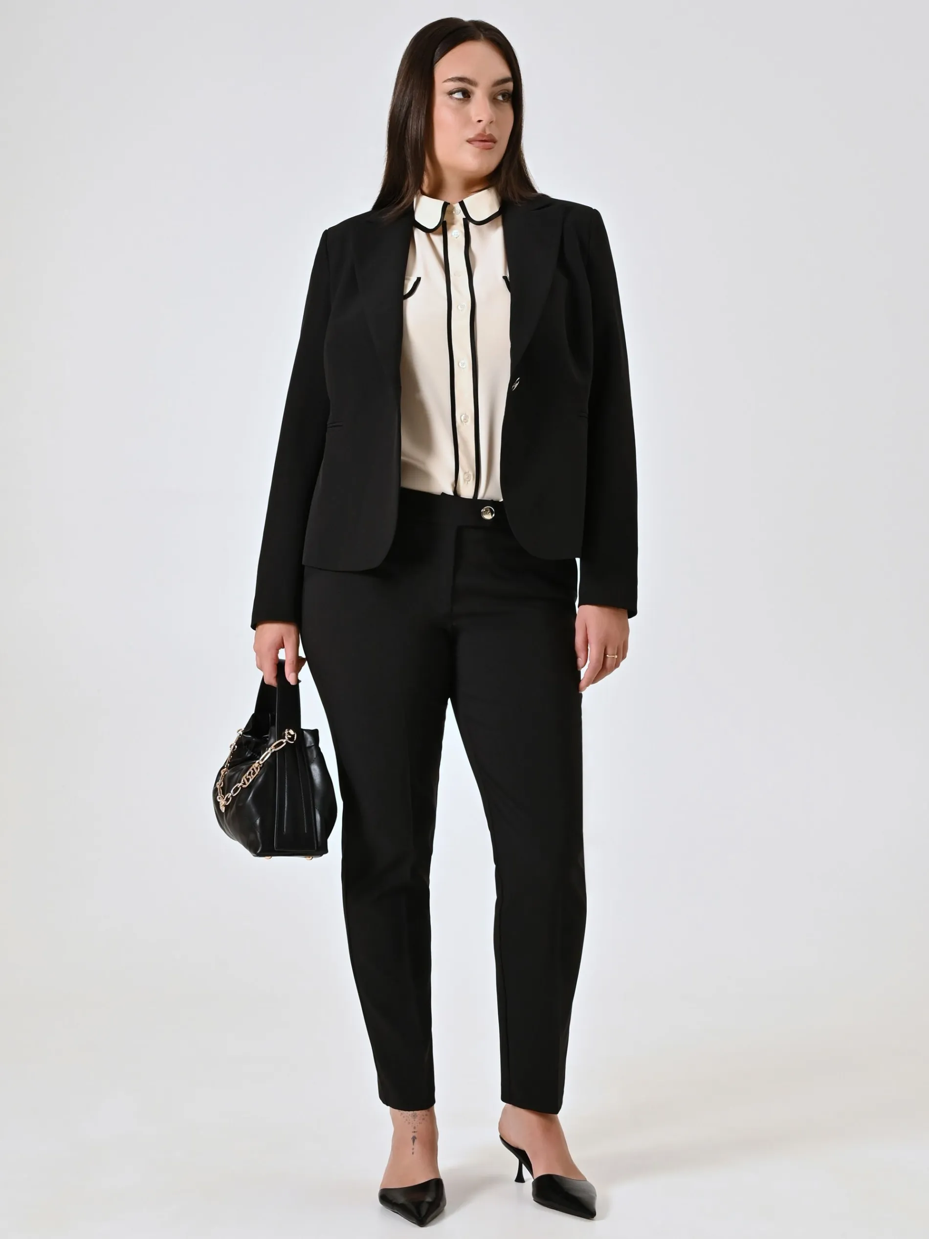 PANTALONI CURVY STRAIGHT NERI