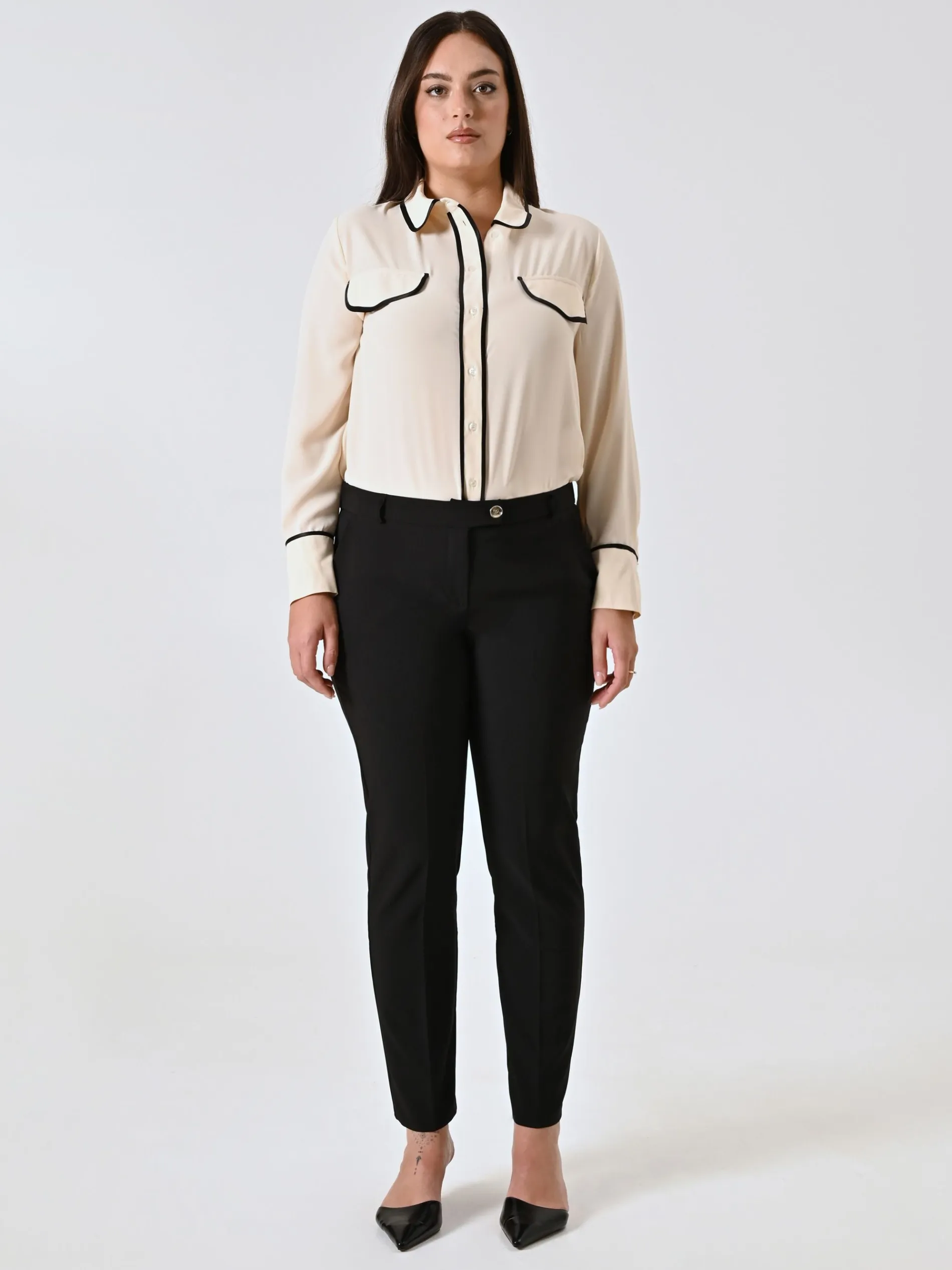 PANTALONI CURVY STRAIGHT NERI