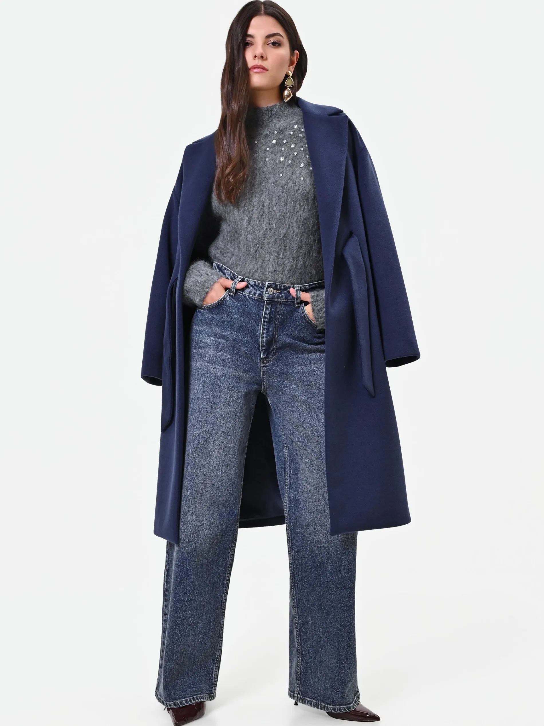 PANTALONI JEANS A GAMBA DRITTA BLU INDACO