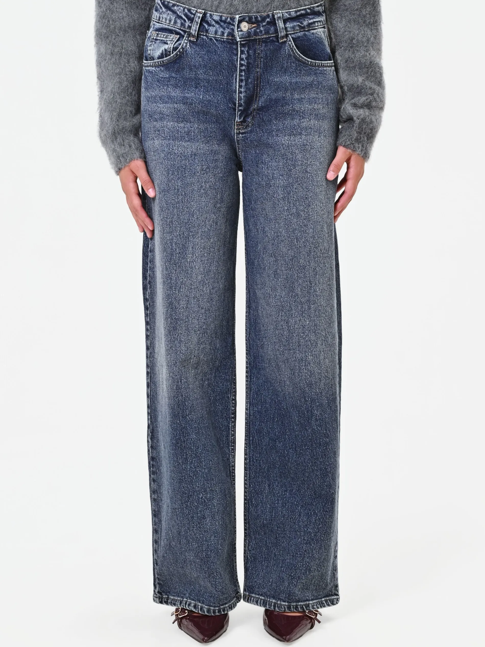 PANTALONI JEANS A GAMBA DRITTA BLU INDACO