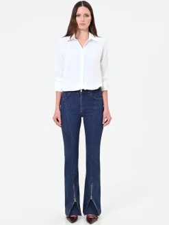 PANTALONI JEANS BLU CON SPACCO FRONTALE